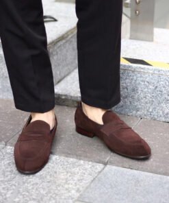 Alternative view of Penny Slip Loafer – Brown Suede Upper