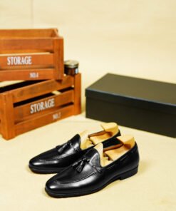 Alternative view of Tassel Dress Loafer – Black Smooth Leather